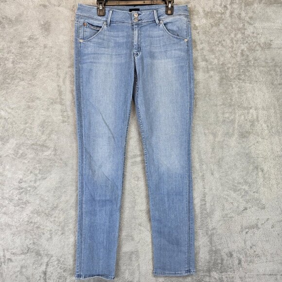 Hudson Jeans Womens 31 Light Wash Blue Collin Flap Skinny Stretch Denim Pants - Picture 1 of 12